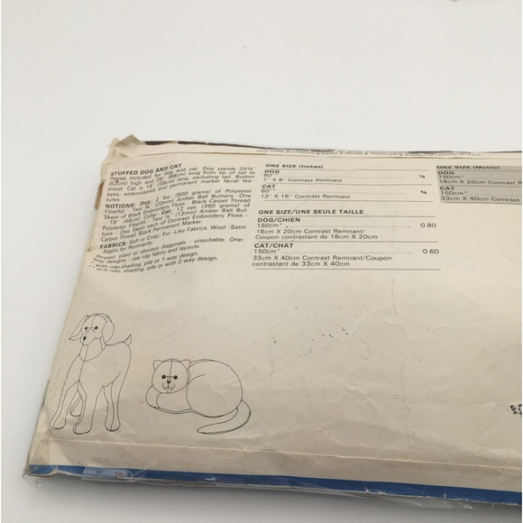 Vintage Vogue/Butterick Craft Pattern - Cat & Dog - Picture 2 of 5